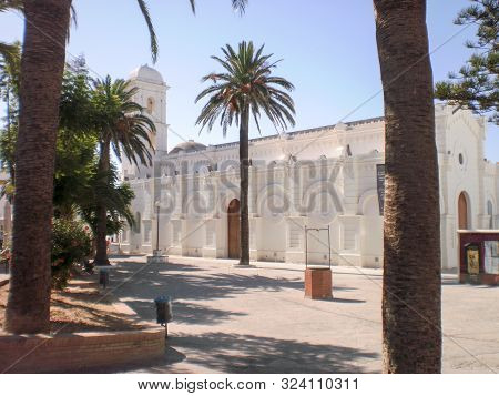 Side Facade Of The Santa Catalina Church Cultural Center In Conil De La Frontera. July 13, 2010. Cad