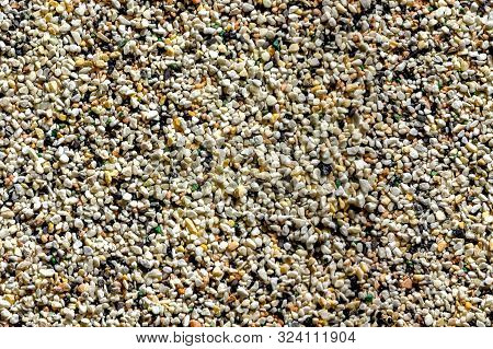 Granite Stone Crumbs Are Multi-colored. Seamless Texture. Used In Construction And Architecture. It 