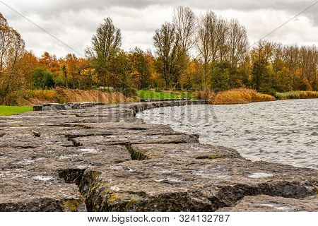 Autumn Scene With Red Yellow Brown And Orange Colors The Change Of Seasons