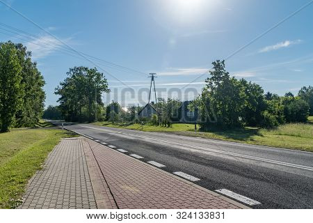Pruszcz, Poland - June 9, 2019: Street View In Pruszcz Village.