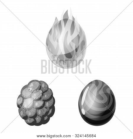 Vector Design Of Monster And Fantasy Logo. Collection Of Monster And Big Vector Icon For Stock.