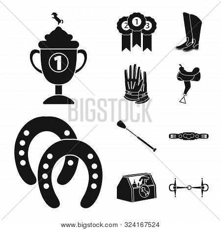 Vector Illustration Of Sport And Competition Icon. Set Of Sport And Equestrian Vector Icon For Stock