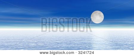 天と海、月の夜