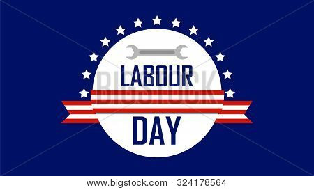 Usa Or American Labour Day Banner With Wrench