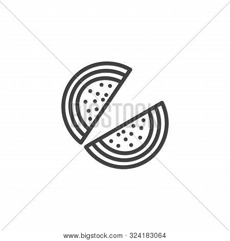 Watermelon Fruit Jelly Line Icon. Linear Style Sign For Mobile Concept And Web Design. Melon Marmala