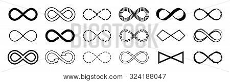 Infinity Flat Symbol Vector Set N White Background