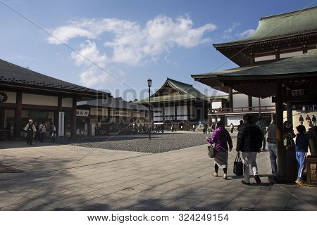 Japanese People And Foreign Traveler Visited Praying And Jokoro Rite Ritual Japanese Traditional Of