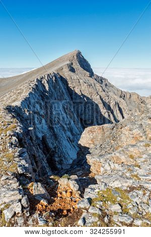 The mount Olympus in central Greece and peak Scolio