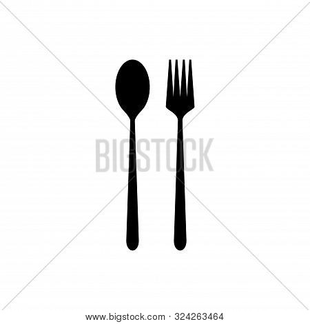 Spoon And Fork Cutlery Icon Vector Design Concept