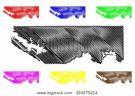 Marion County, Texas (counties In Texas, United States Of America,usa, U.s., Us) Map Vector Illustra