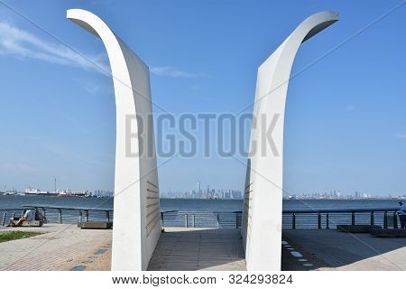 Staten Island, Ny - Jul 7:  Postcards-the Staten Island September 11 Memorial In New York, As Seen O