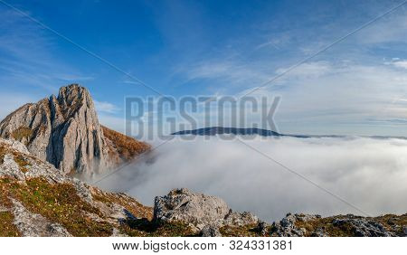 Above The Clouds In Valisoara Gorges In Apuseni Mountains, Transylvania, Romania