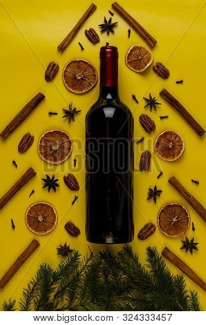 Concept Of Fir Tree From Ingredients Of Gluhwein Or Glogg