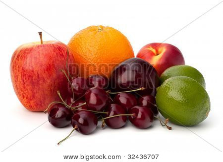 Fruit verscheidenheid geïsoleerd op witte achtergrond