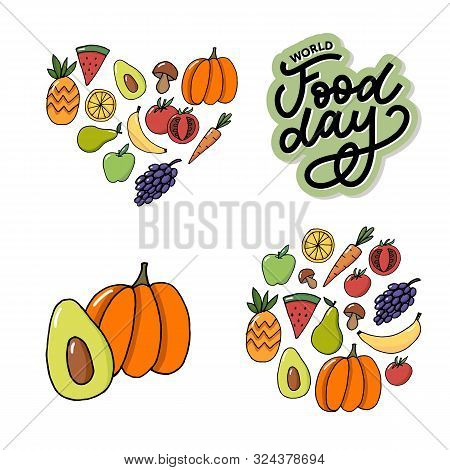World Food Day Vector Illustration. Suitable For Greeting Card, Poster And Banner.