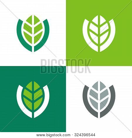 Shield With Leaf Logo Design. Eco Protect Symbol - Vector