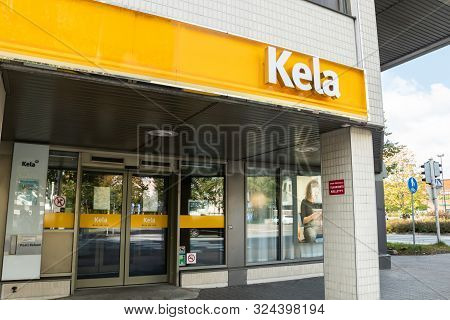 Kouvola, Finland - 22 September 2019: Office Of Kela. Kela Is Finnish Social Insurance Institution.