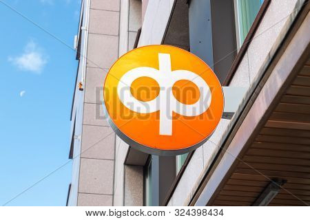 Kouvola, Finland - 22 September, 2019: Op-pohjola Group Bank Sign On The Wall Of Bank Office.