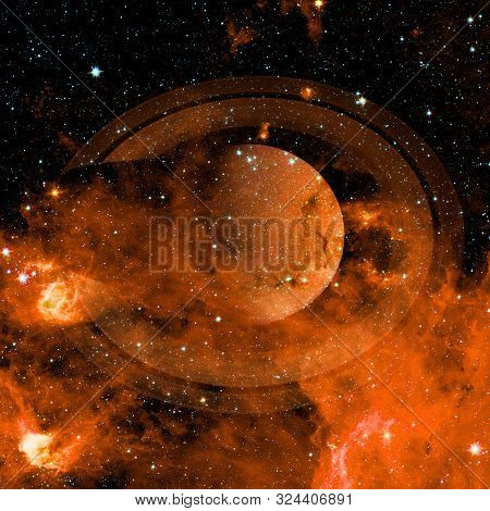 Saturn. Incredibly Beautiful Planets, Galaxies, Dark And Cold Beauty Of Endless Universe. Elements O