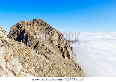 The mount Olympus in central Greece and Mytikas, its highest peak