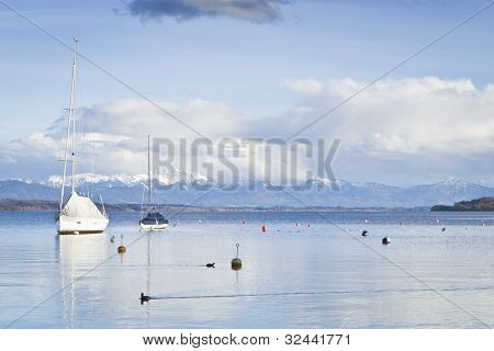 Obraz jezera Starnberg v Bavorsku Německo - Tutzing