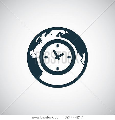 Time Globe Icon For Web And Ui On White Background