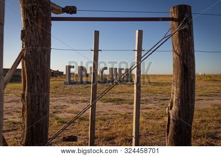 Epecuen, Argentina. January 27, 2017. Sign Indicating The Ghost Town Of Epecuen In Buenos Aires, Arg