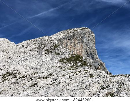 Mutteristock Mountain Above The Wagital Valley (waegital Or Wägital) And Alpine Lake Wagitalersee (w