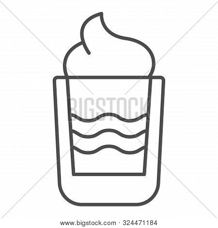 B52 Cocktail Thin Line Icon. Burning Drink Vector Illustration Isolated On White. Bar Outline Style 