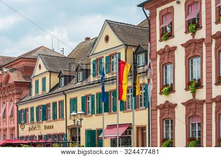 MEERSBURG, GERMANY - June 29, 2018: Antique building view in Old Town Meersburg, Germany
