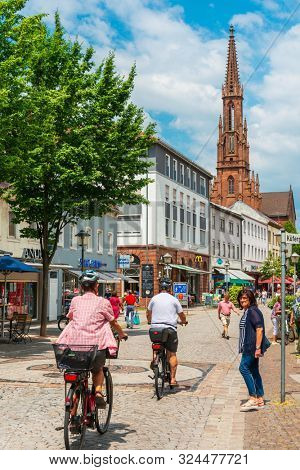 MEERSBURG, GERMANY - June 29, 2018: Street view of downtown Meersburg, Germany