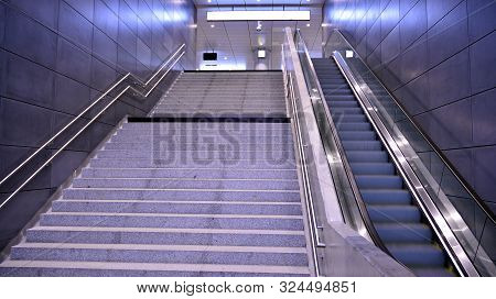 Warsaw,poland. 27 September 2019. Second Line Of Warsaw Subway System. Warsaw Metro Station Interior