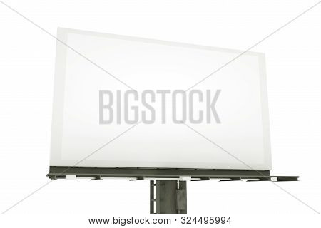3d Rendering Blank Billboard On White Background.