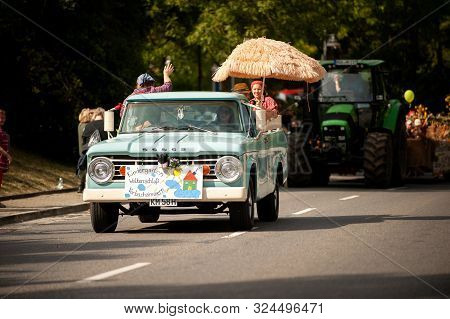 Germany, Baden Wurttemberg, Niederstetten. September 2019. Traditional Parade As A Part Of Autumnal 