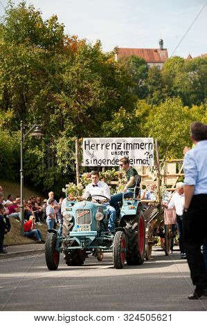 Germany, Baden Wurttemberg, Niederstetten. September 2019. Traditional Autumnal Harvest Fest. Decora