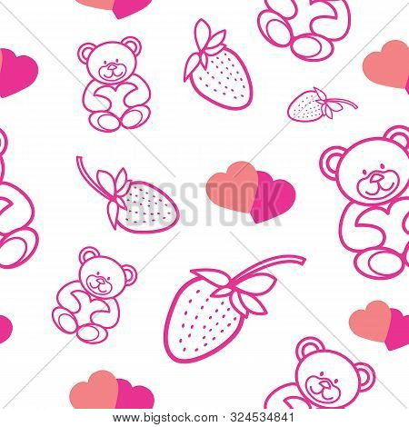 Valentines Day Cute Love Icons Or Symbols Pattern Collection