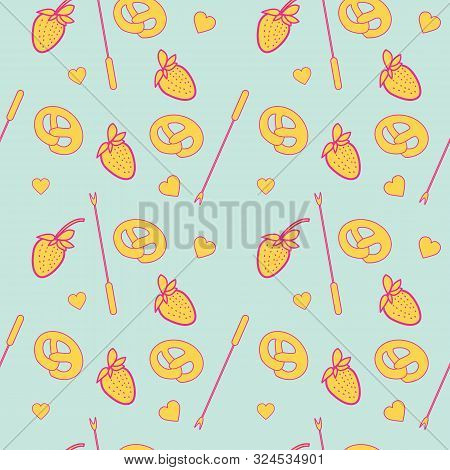 Valentines Sweet Snacks And Tiny Forks Pattern Collection