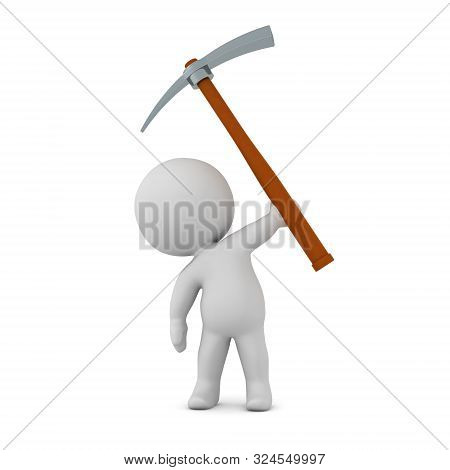 3D Character With Pick-axe