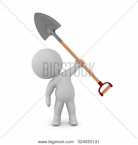 3D Character With Shovel