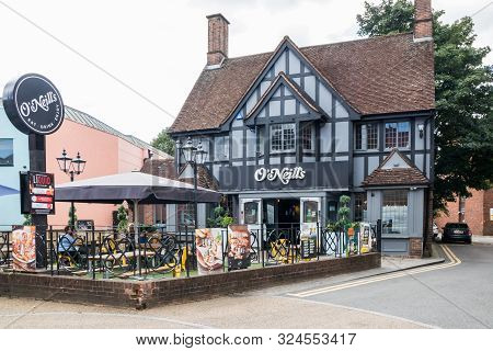 High Wycombe, England - August 15th 2019: Oneills Irish Public House. The Pub Is Part Of A Chain In 