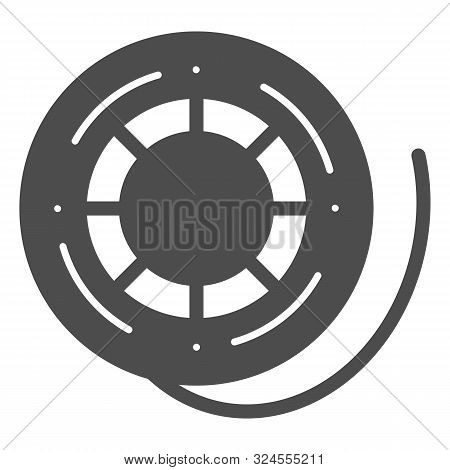 Fishing Reel Solid Icon. Scaffold Thread Vector Illustration Isolated On White. Skein Of Thread Glyp