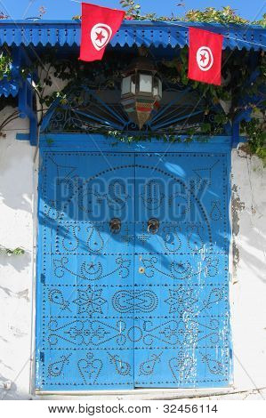 A blue door in Sidi Bou Said, Tunisia