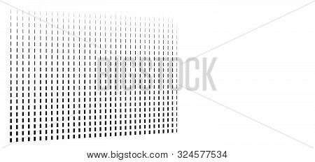 3D Dashed Lines Geometric Pattern. Irregular Stripes In Perspective. Segmented Streaks. Straight Par