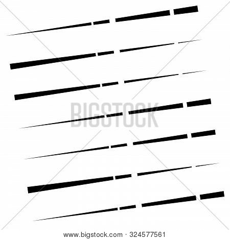 Segmented, Dashed Lines, Stripes Abstract Geometric Pattern. Irregular Straight Parallel Strips, Str