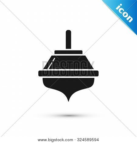 Black Hanukkah Dreidel Icon Isolated On White Background. Vector Illustration