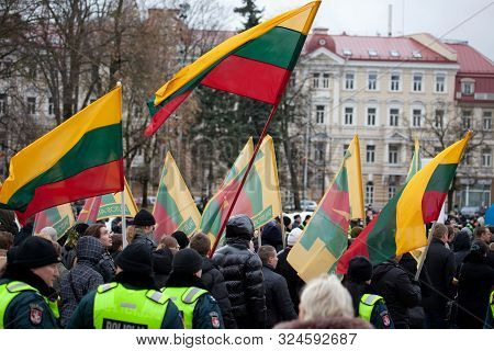 Vilnius, Lithuania - Mar 11: Around One Thousand People Gathered In A Controversial Nationalist Rall