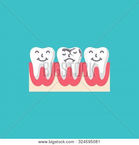 Happy Sad Tooth. Vector & Photo (Free Trial) | Bigstock