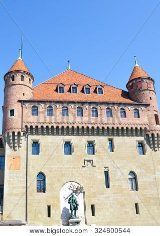 Lausanne, Switzerland - August 11, 2019: Chateau Saint-maire, A Famous Castle That Serves As The Sea