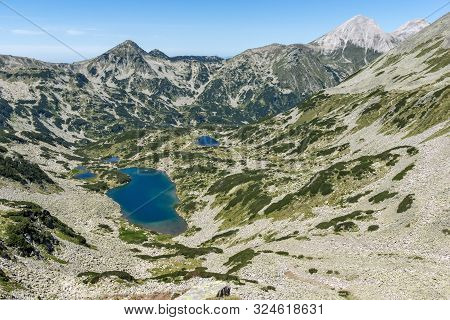 Amazing Landscape With The Long Lake, Vihren And Kutelo Peaks, Pirin Mountain, Bulgaria