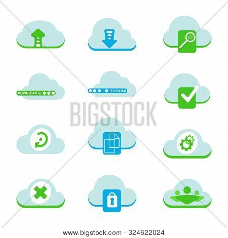 Cloud Computing Network Vector Icons. Cloud Illustration.